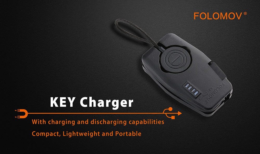 Folomov Portable Key Size Magnetic USB Battery Charger for Traveling