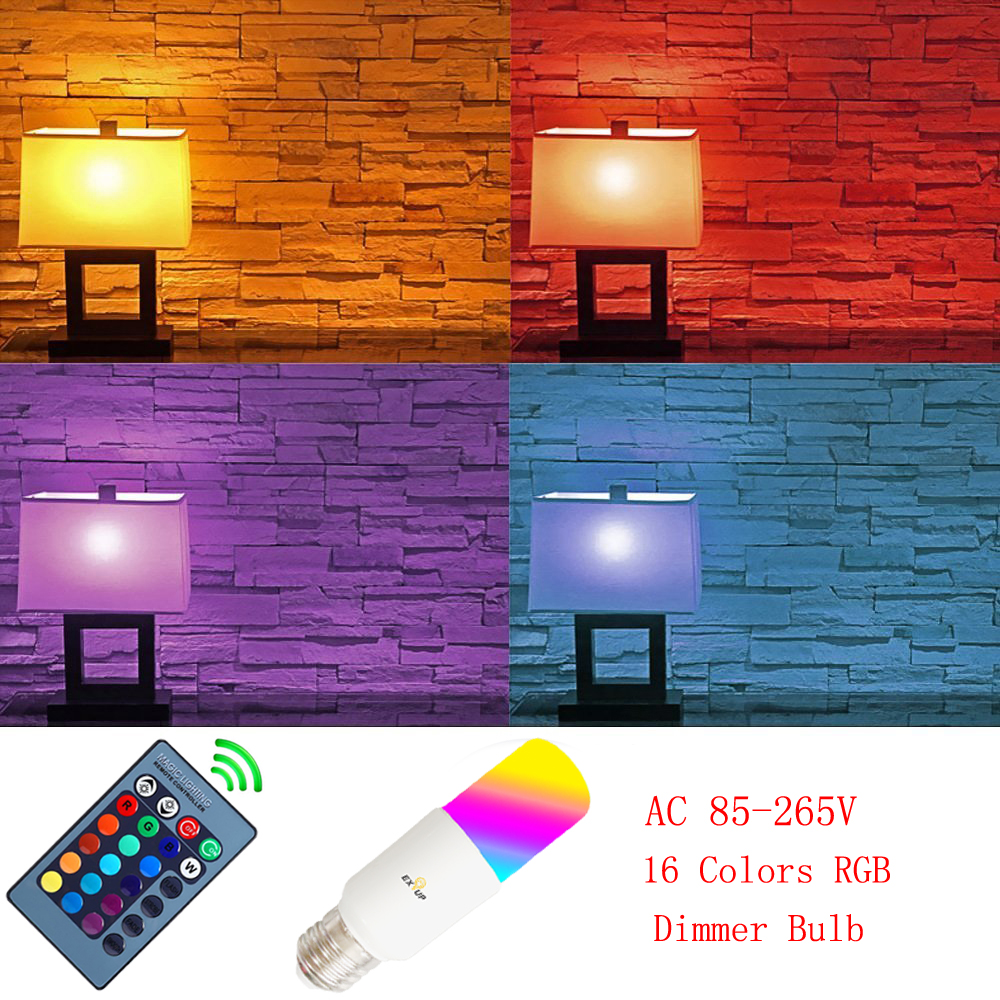 EXUP 5W RGB E27 LED 16 Color Changing RGB 360 degree Bulb Lamp 85-265V IR Remote