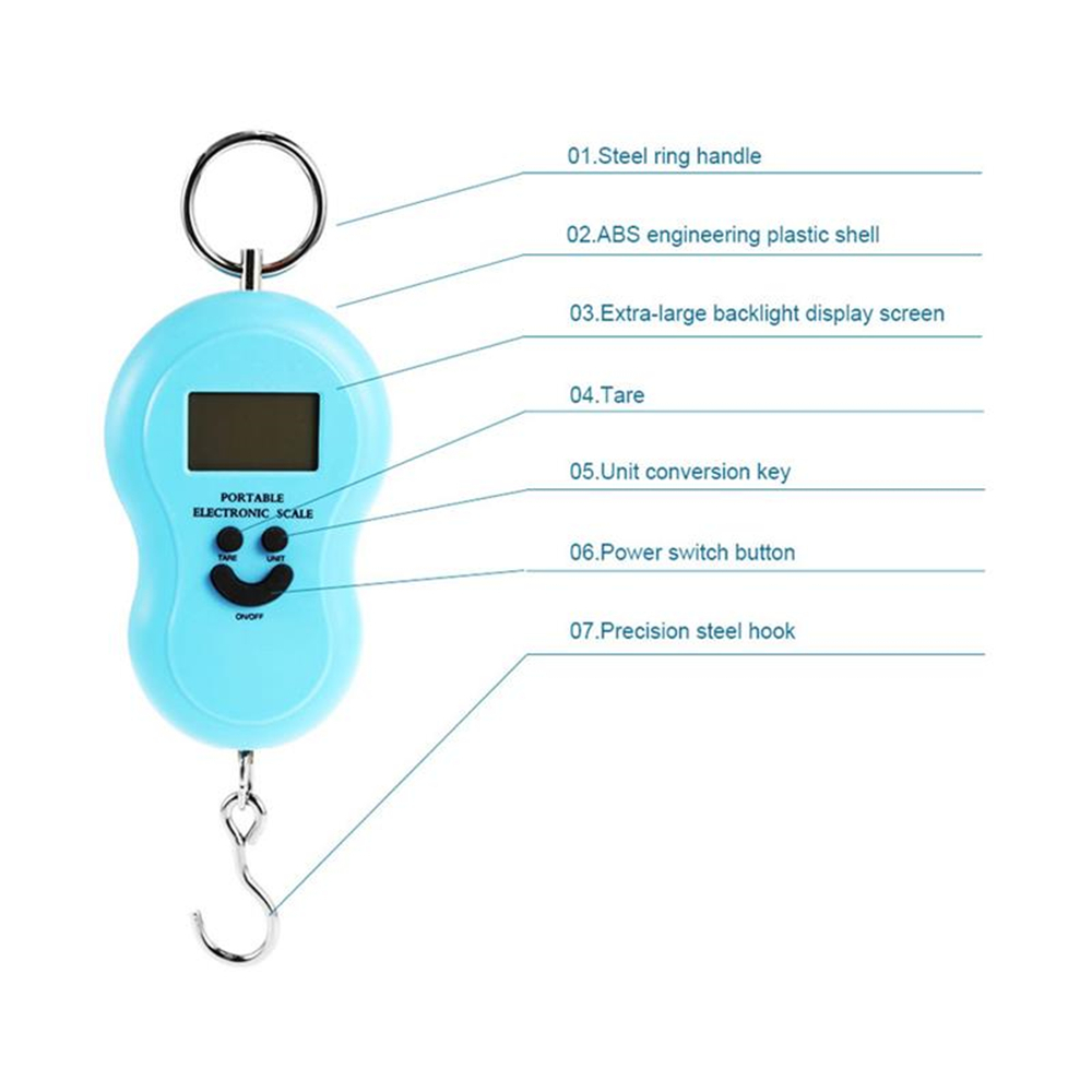 Dreamyth Portable 50KG 5G LCD Digital Fish Hanging Lug Gage Weight Hook Scale