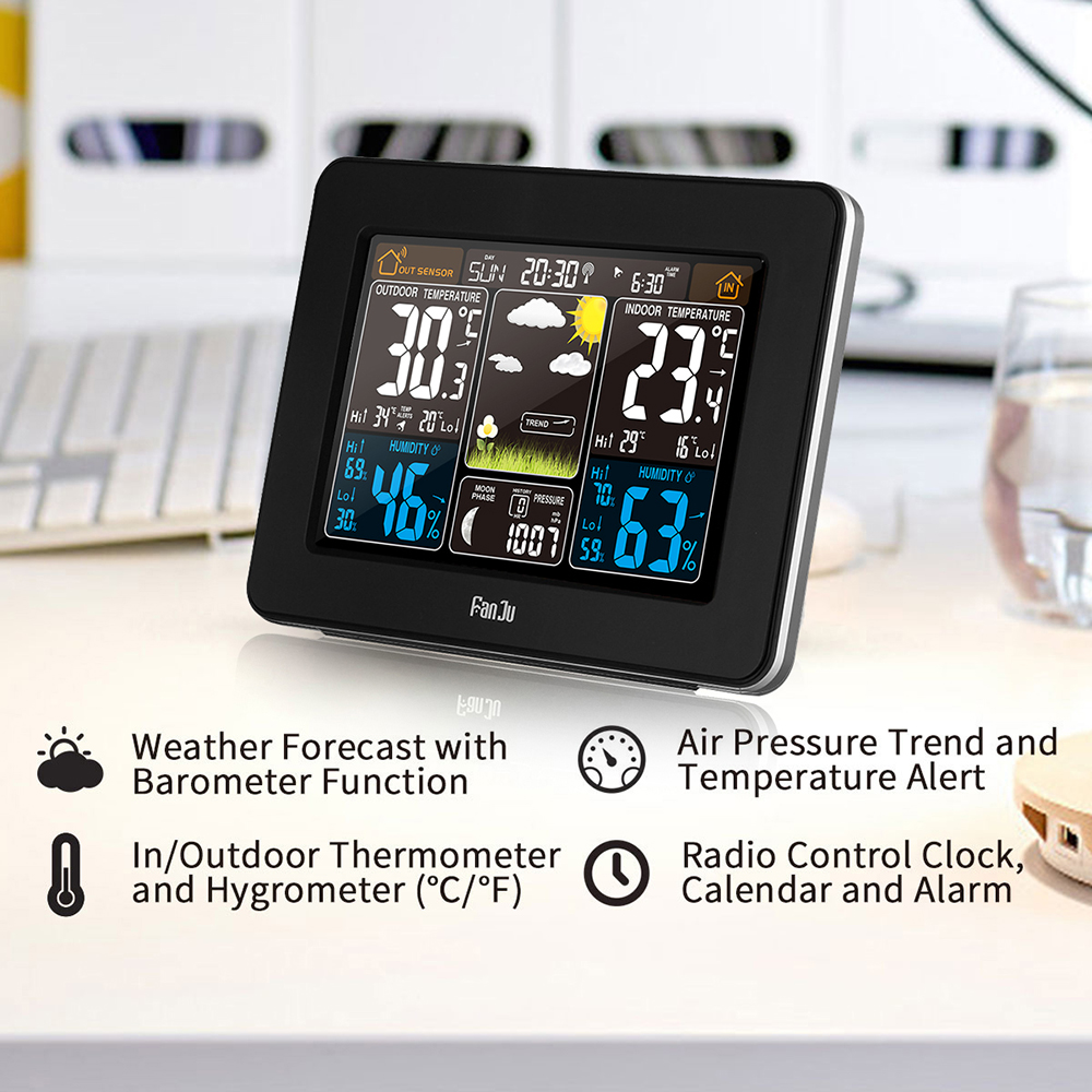 FJ3365 Digital Color Forecast Weather Station with Alert Temperature