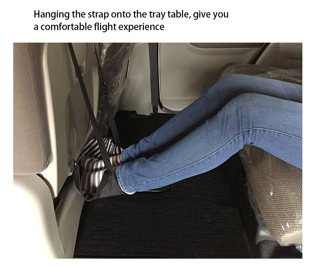 Portable Travel Footrest Flight Carry-on Foot Rest Adjustable Height Hammock