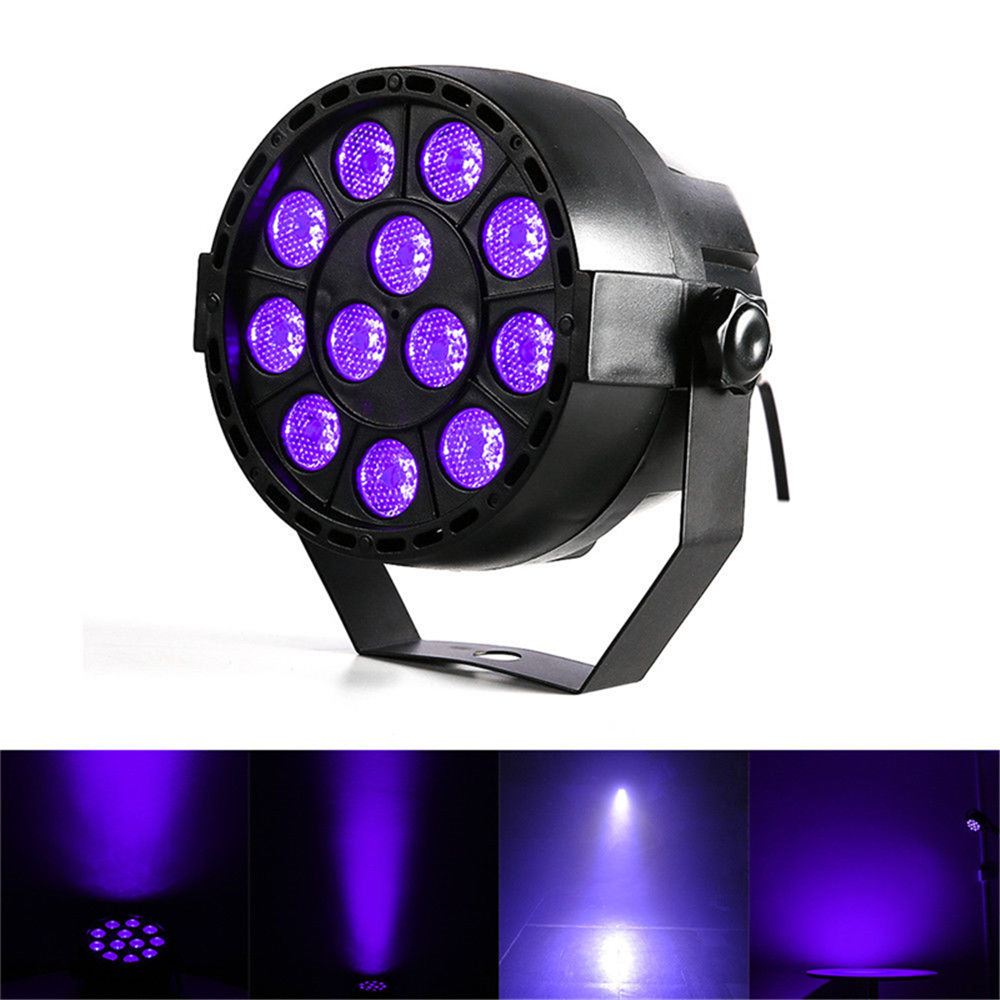 12W UV Light Black LED 7CH Par Can Stage Lighting DMX Disco DJ Party Show Xmas