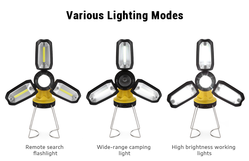 Multi-function Foldable Working Light Rechargeable Camping Lamp
