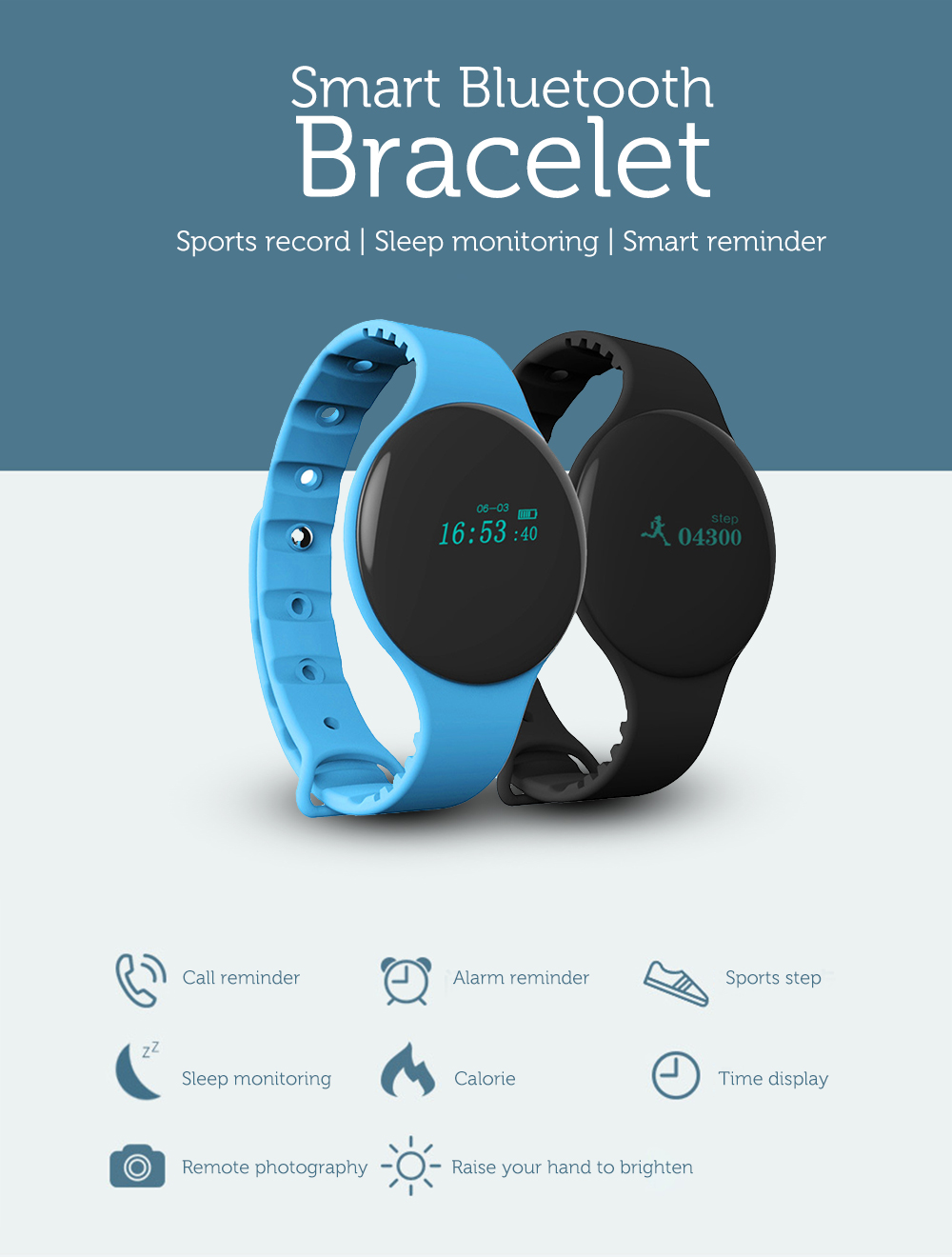 Smart H8 Bluetooth Pedometer Bracelet Wristband Watch Activity Fitness Tracker