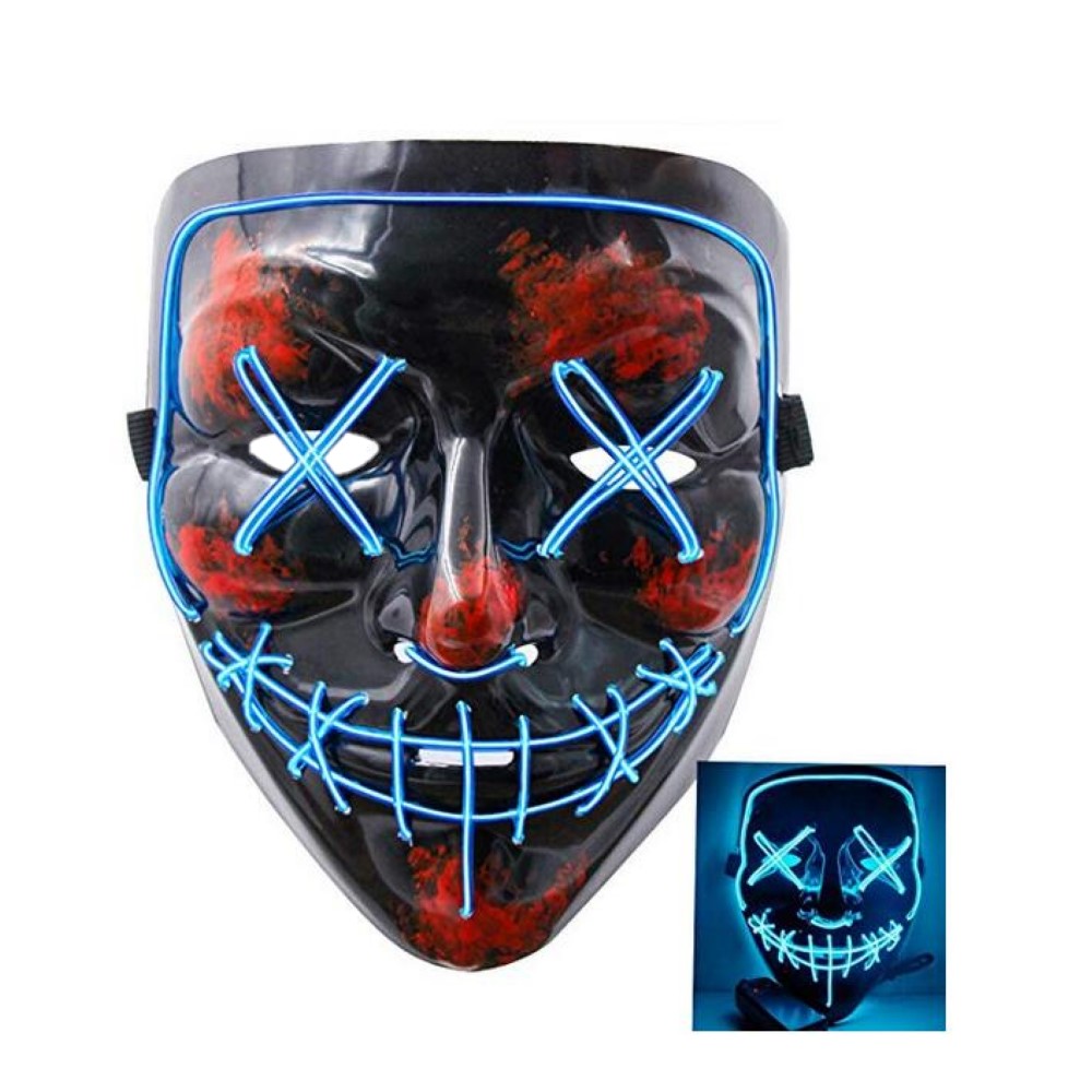 New Christmas Mask Cosplay Led Costume Mask EL Wire Light up for Party