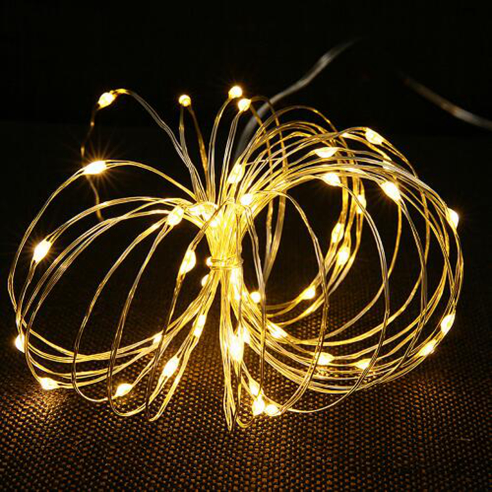 1M 10LED Copper Silver Wire String Lights Fairy Garland For Christmas
