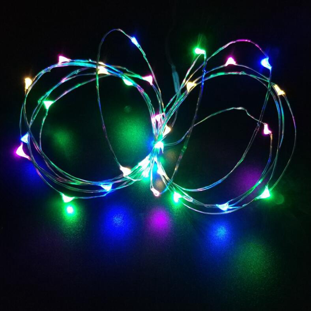 1M 10LED Copper Silver Wire String Lights Fairy Garland For Christmas
