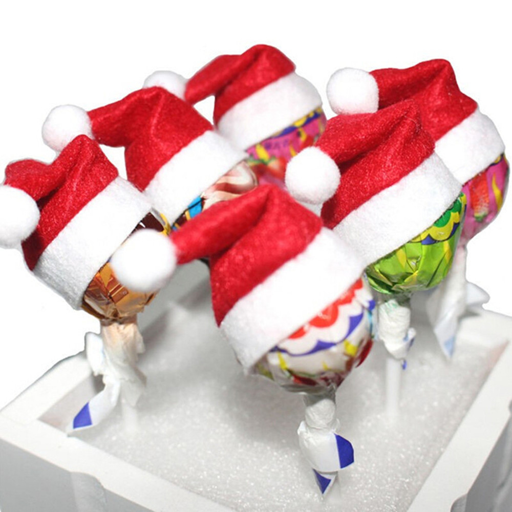 Mini Christmas Lollipop Cap Decoration 6PCS