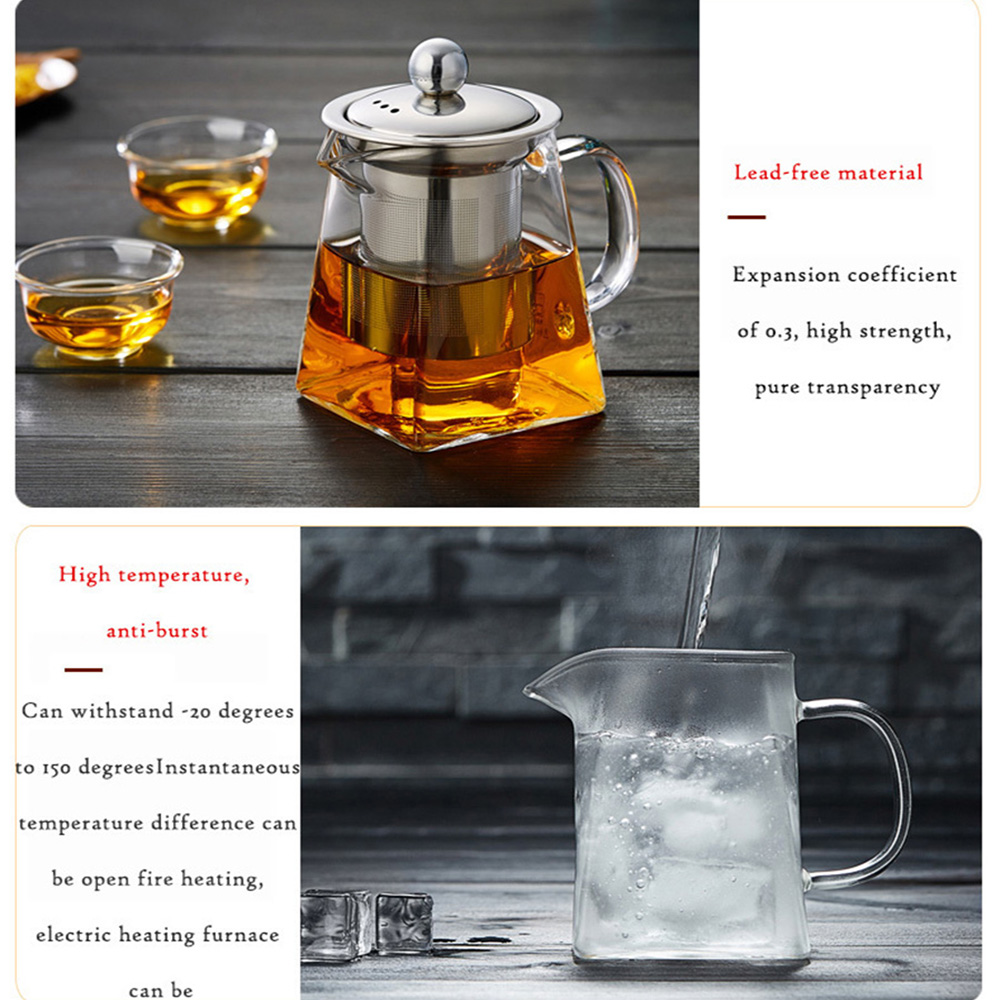 Borosilicate Glass Water Bottle Large Capacity Filtration Teapot