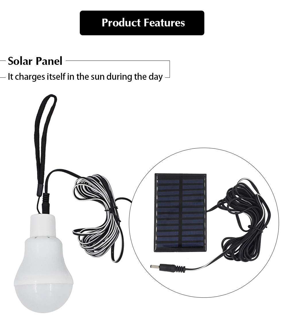 LED Solar Power Lamp Emergency Light Bulb