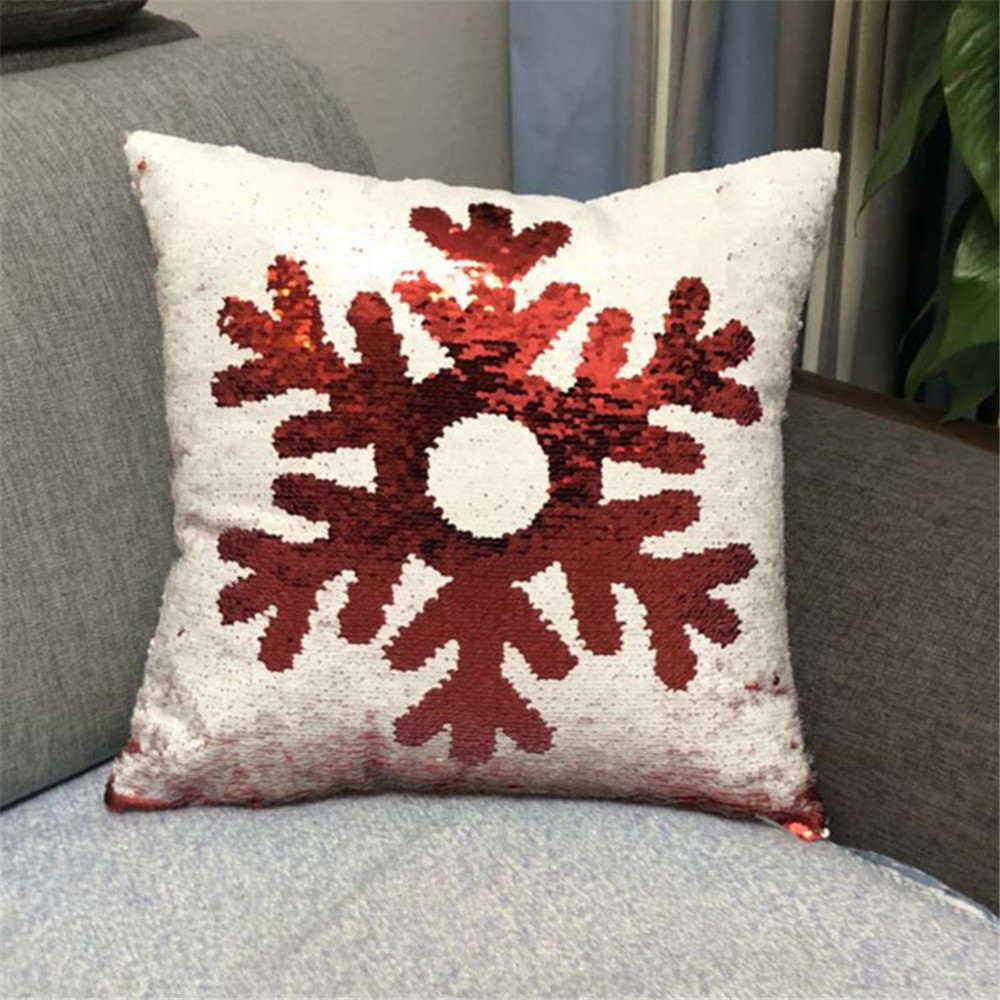 Christmas Sequins Positioning Embroidery Can Flip The Pattern Holding Pillowcase