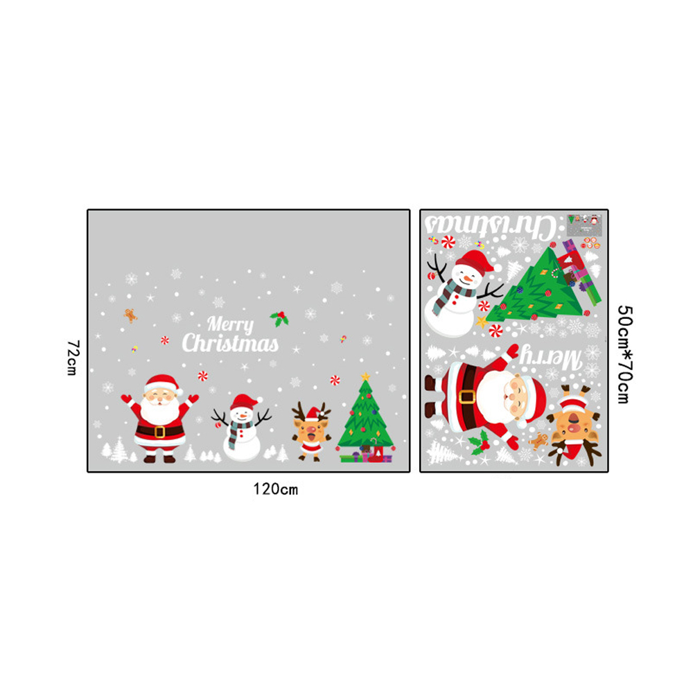AMJ134 Christmas Cartoons PVC Window Wall Sticker