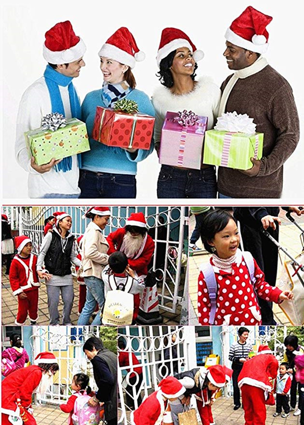Non-Woven Adult Children'S Christmas Hat Christmas Gifts 3PCS
