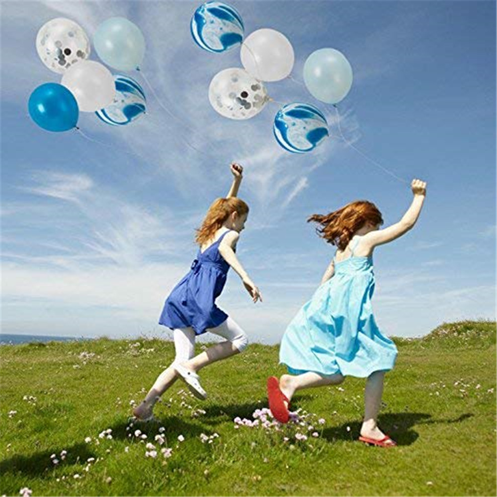 20 PCS Latex Confetti Balloons Blue for Party Wedding Christmas Decoration