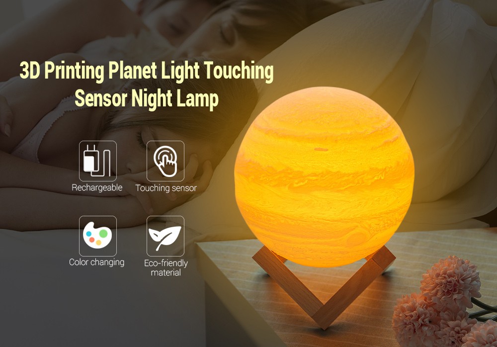 3D Printing Planet Light Touching Night Lamp Romantic for Bedroom