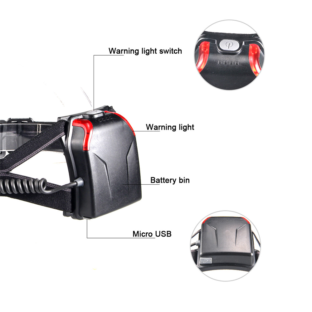 UltraFire W09-S LED 600LM Stepless Dimming 4-SPEED USB Rechargeable Headlight