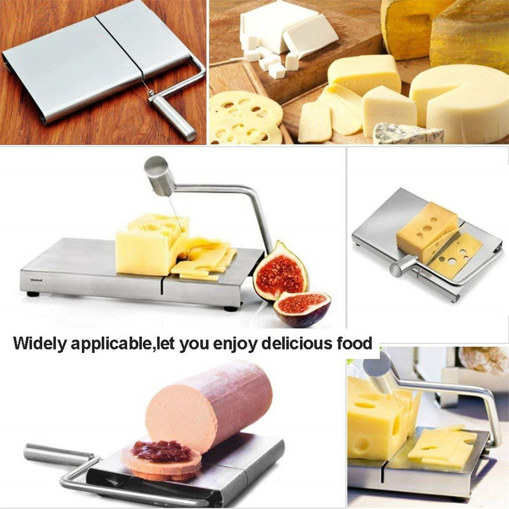 Stainless Steel Cheese Slicer Butter Cutter Knife Board Kitchen Cooking Tool