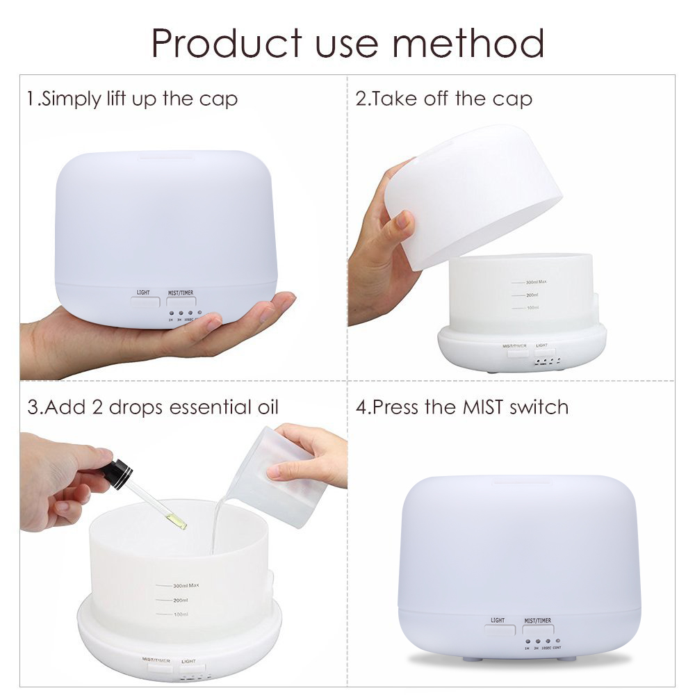 Essential Oil Diffuser for Aromatherapy 300ml Premium Cool Mist Aroma Humidifier