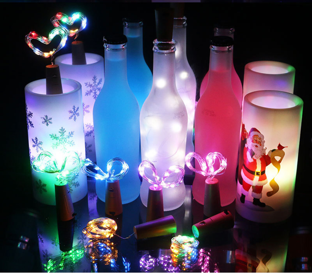 OMTO Bottle Stopper for Glass Craft Bottle Wedding Decoration xmas string lights