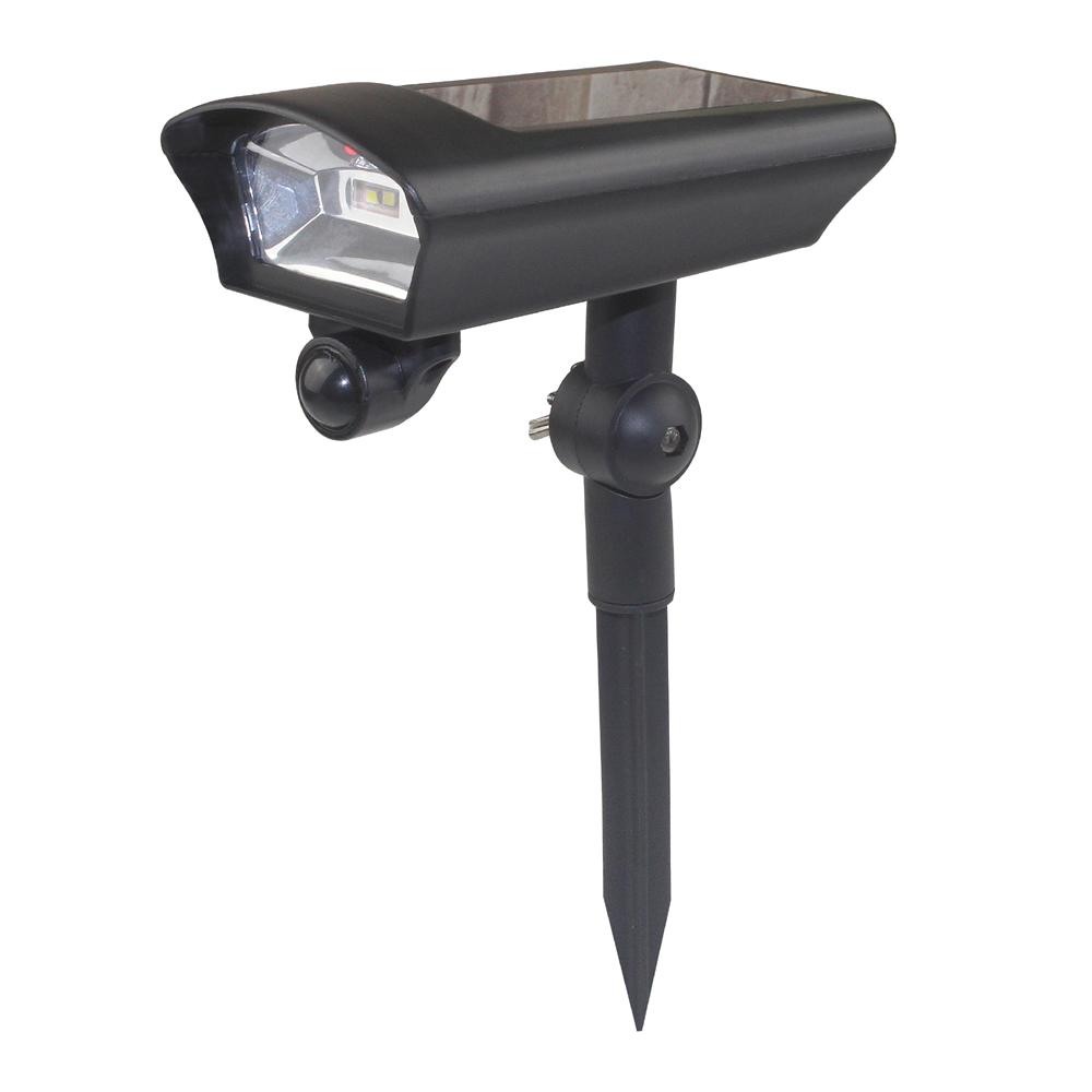 Security Solar Panel Power PIR Motion Light Outoodr Black ABS Wall Light