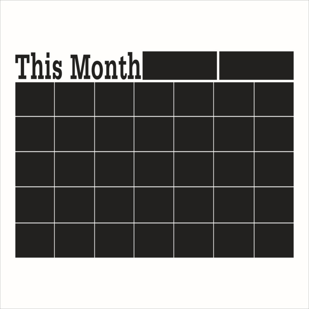 Removable Wall Sticker Monthly chalkboard Chalk Board Blackboard Calendar Memo