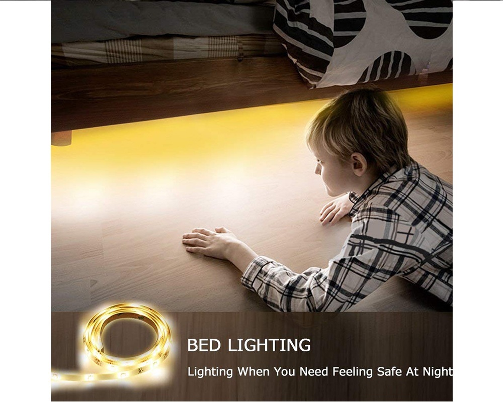 PIR Motion Sensor LED Strip Cabinet Light Under Bed Lamp Tape Corridor Kitchen