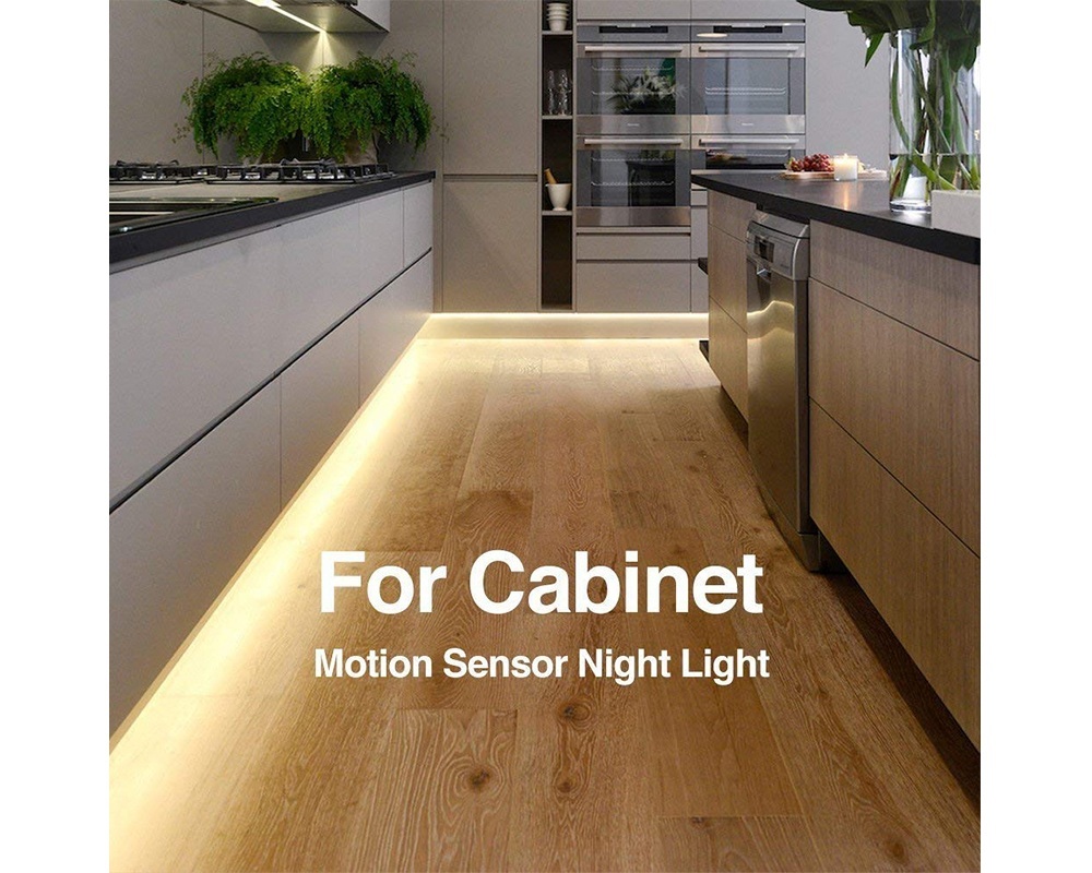 PIR 2 Motion Sensor LED Strip Cabinet Light Under Bed Lamp Tape Corridor Kitchen