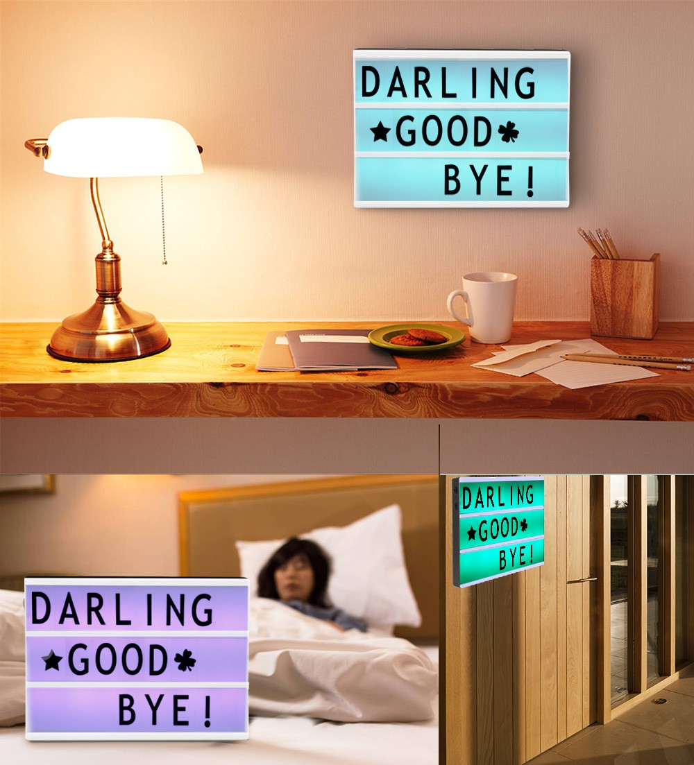 LED Color Changing DIY Letter Combination Light Box Night Lamp with Remote Control