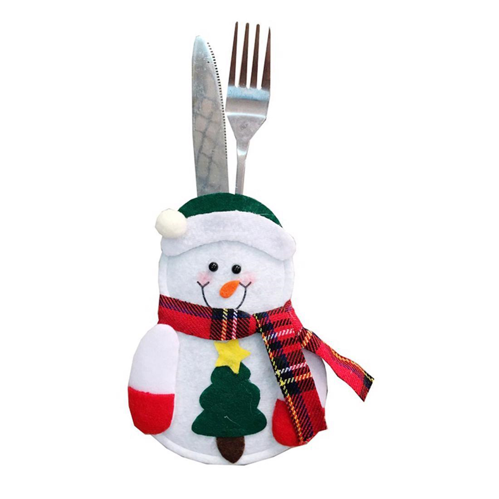 4PCS Christmas Cutlery Tableware Spoon Knife Bag Fork Decoration