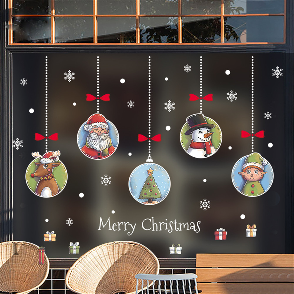 Christmas Shop Window Decoration Wall Stickers Christmas Snowflakes