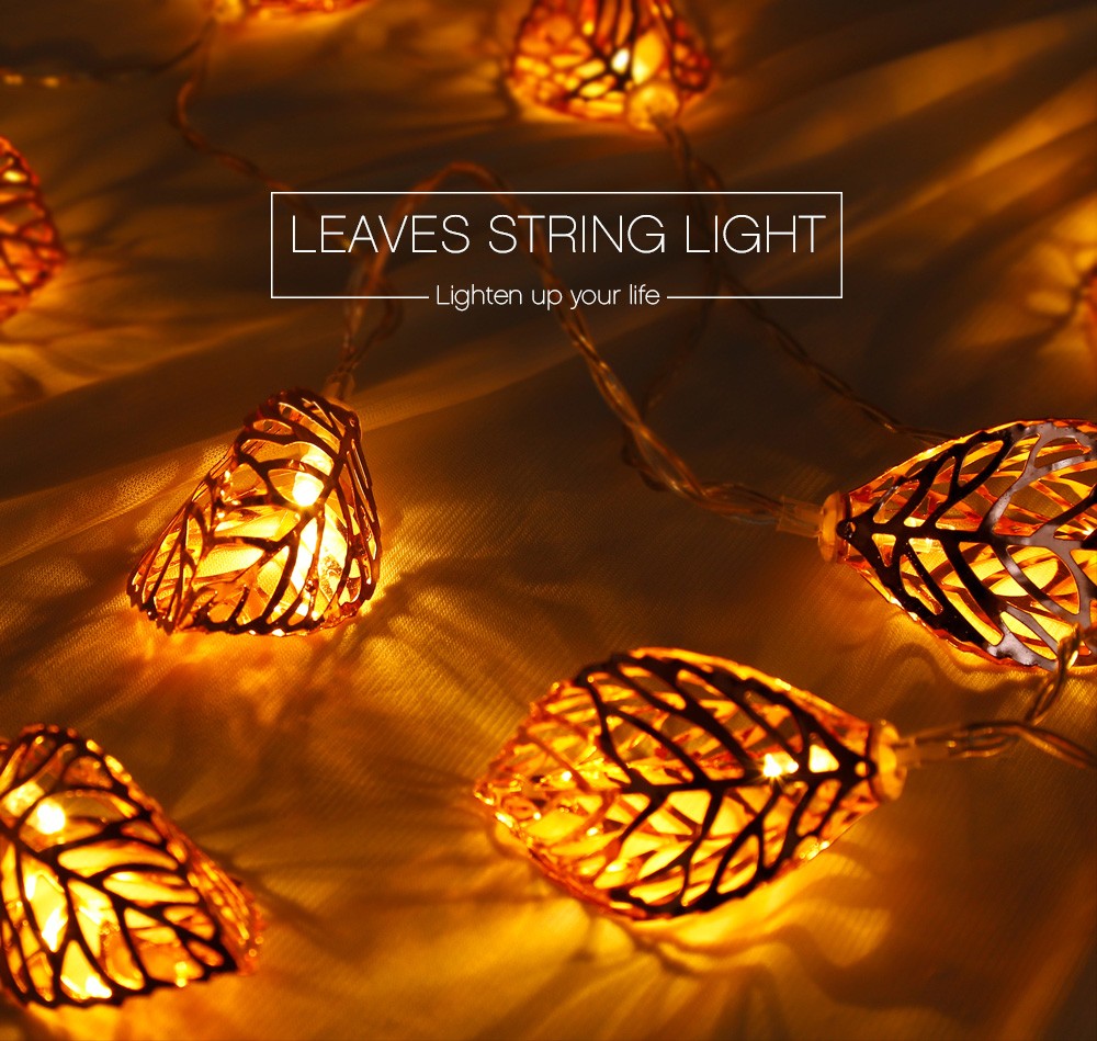 1.5M 10 LEDs Leaves Light String Lamp for Home Party Festival