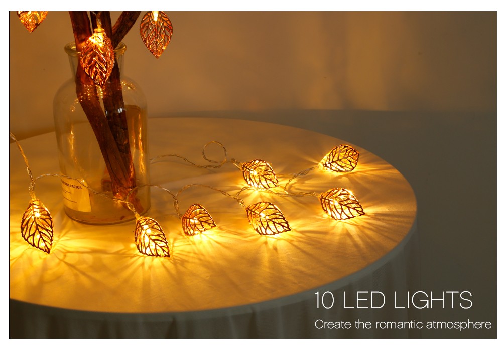 1.5M 10 LEDs Leaves Light String Lamp for Home Party Festival
