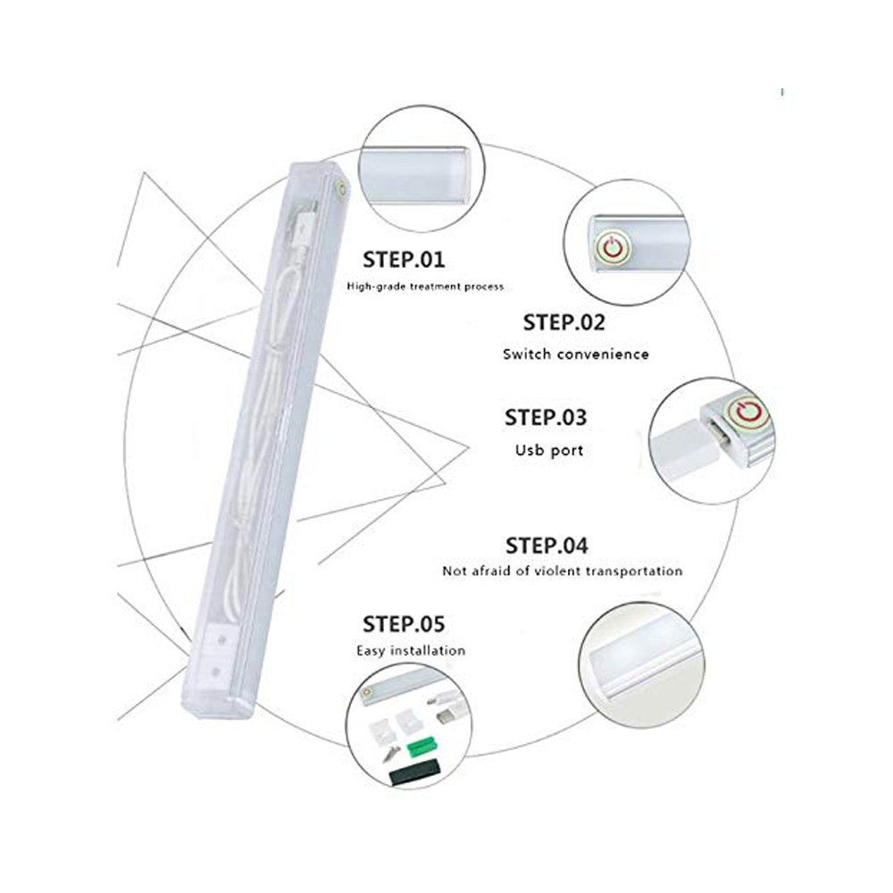 ZDM 30cm Led Touch Dimming Sensor Lamp Living Room Study Reading Lighting USB 5V