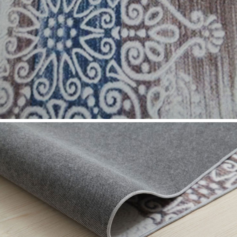 Home Non-Slip Mat Brief Plant Printed Rectangular Soft Carpet