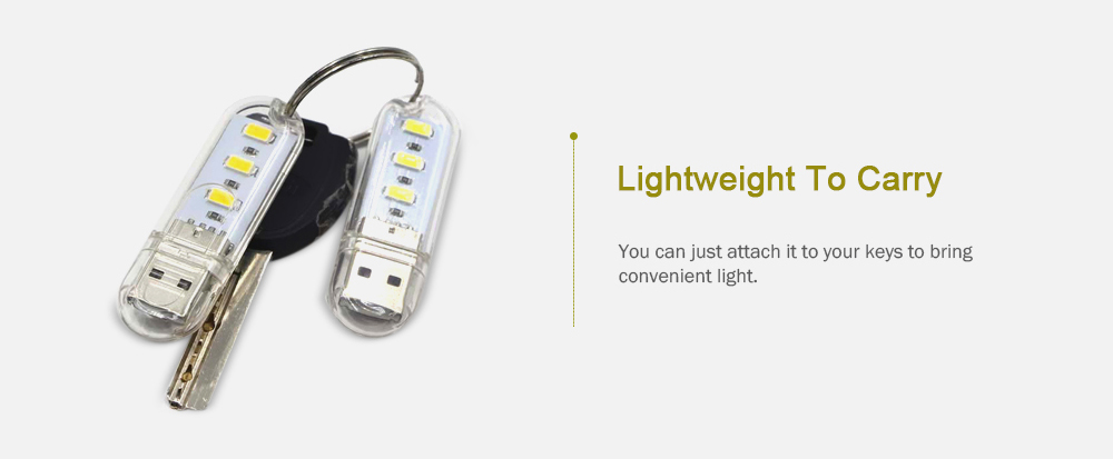 USB 5V 3SMD 5730 LED LED Portable Night Light 1PCS