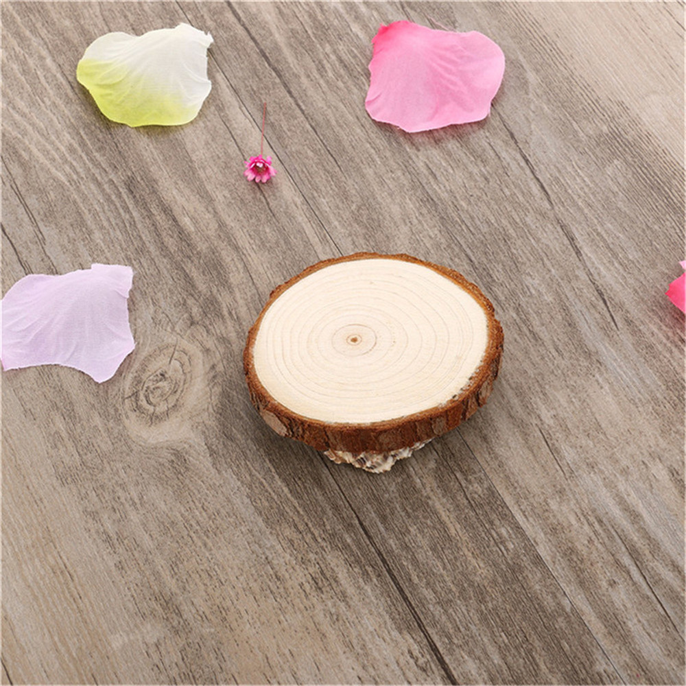 10pcs 6-7cm Natural Round Wood Slices DIY Crafts Wedding Party Decoration