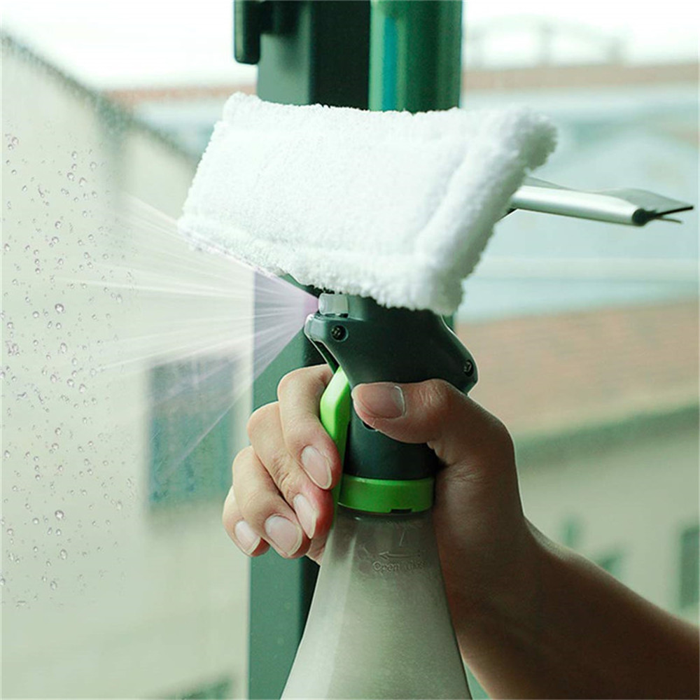 3 in 1 Spray Bottle Wiper Squeegee Microfibre Cloth Pad Kit Window Vac Cleaner