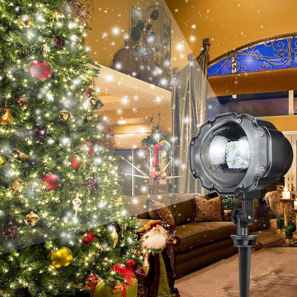Outdoor Snowfall Projector LED IP65 Moving Snow Garden Laser Lamp Fairy Light