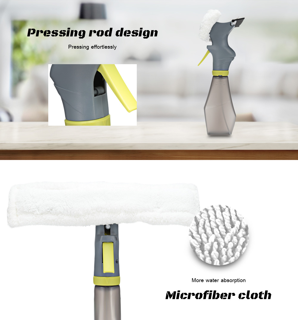 Handheld Double Sided Glass Cleaning Scraper with Water Spray Device