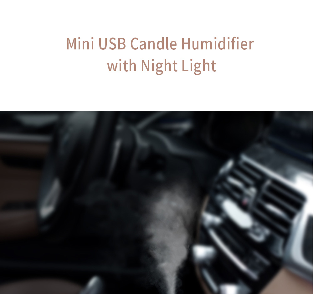 280ml Mini USB Candle Humidifier with Night Light