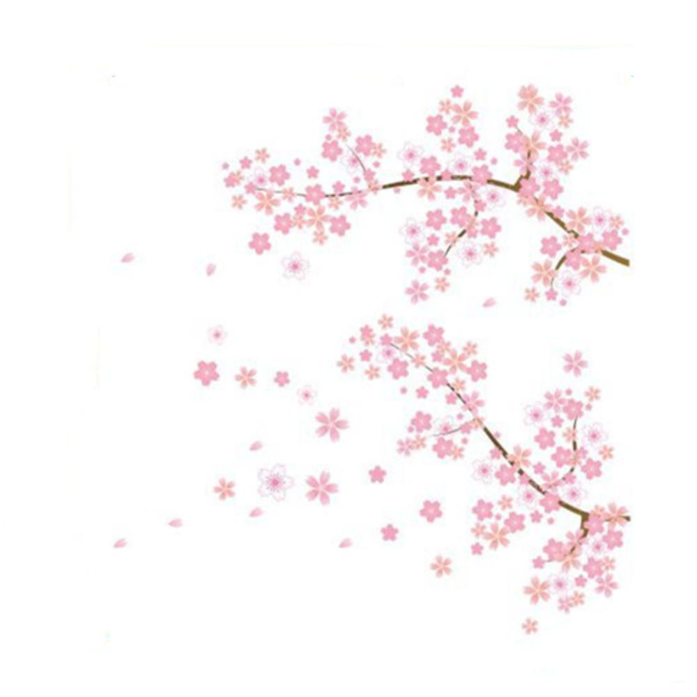 Pink Plum Blossom Branch Wall Sticker Removable Home Decoration Wall Sticker