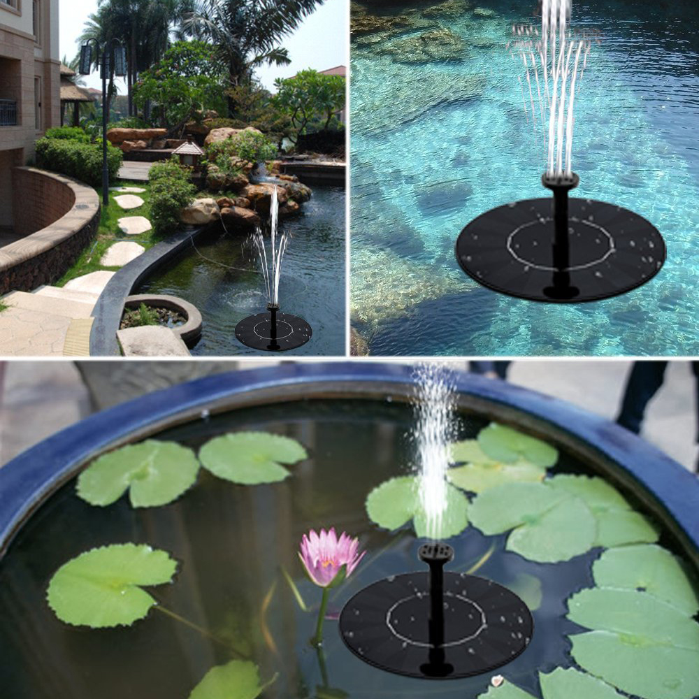 Round Float Solar Fountain Garden View Decoration Watering Tool