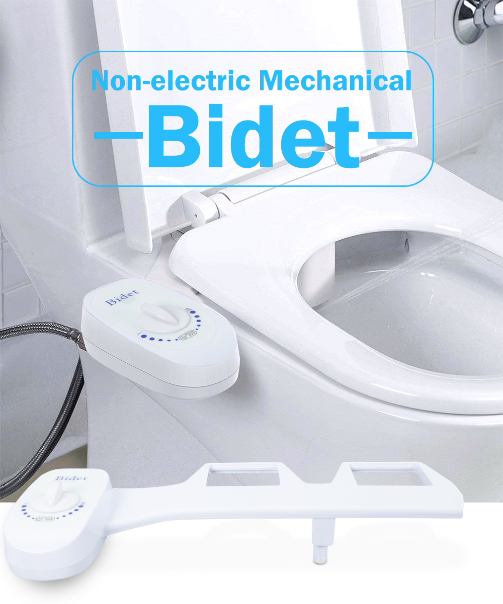 Non-electric Mechanical Bidet Toilet Seat Attachment Fresh Water Spray