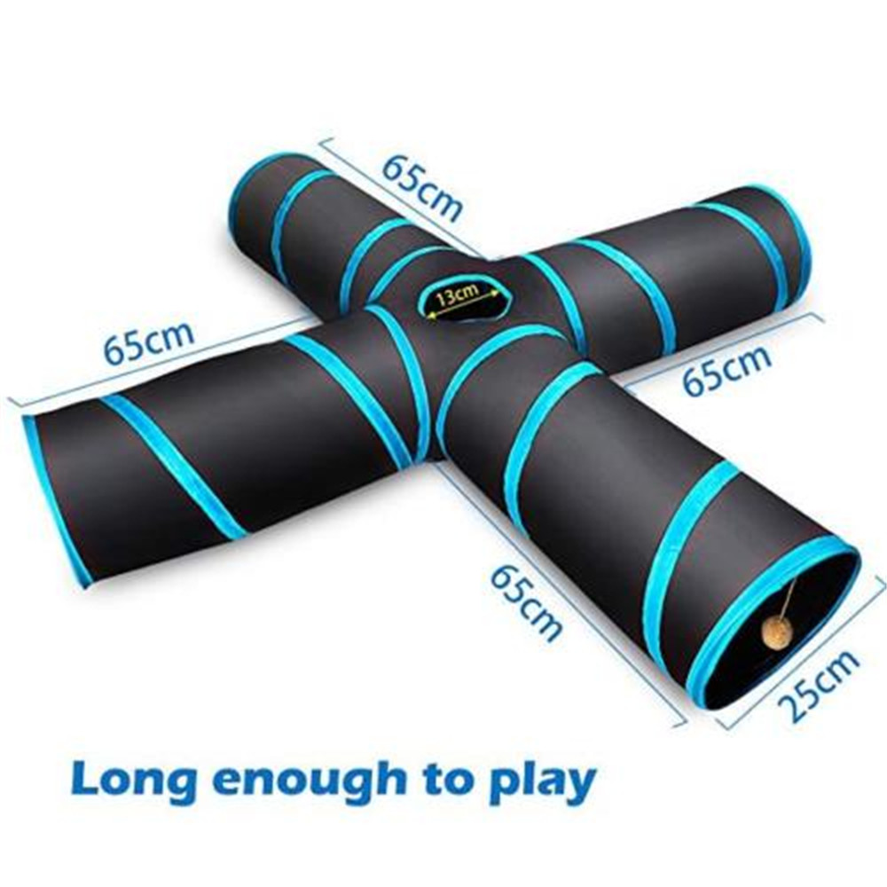 New Cat Tunnel Design Collapsible 4-WAY Pet Toy Tunnel Toy with Crinkle