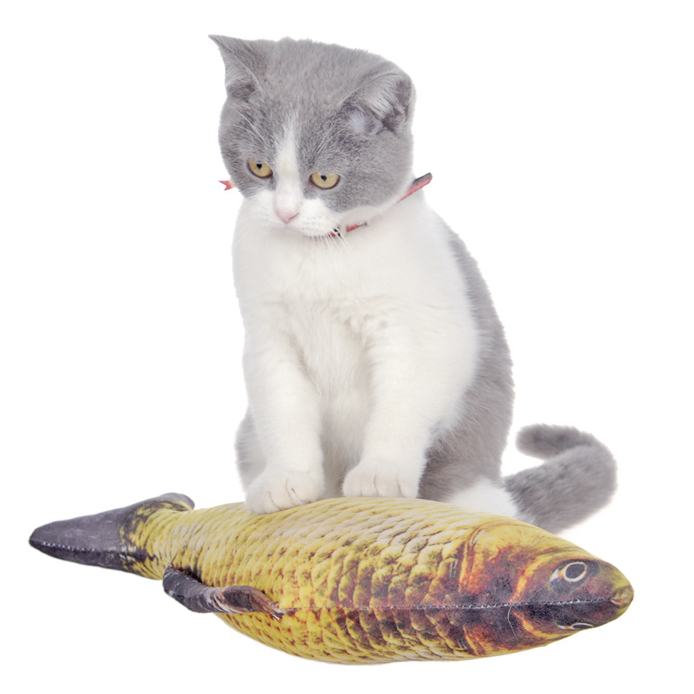 Catnip Simulation Fish Toy for Cat Plush Pillow Bite Resistance Interactve Play