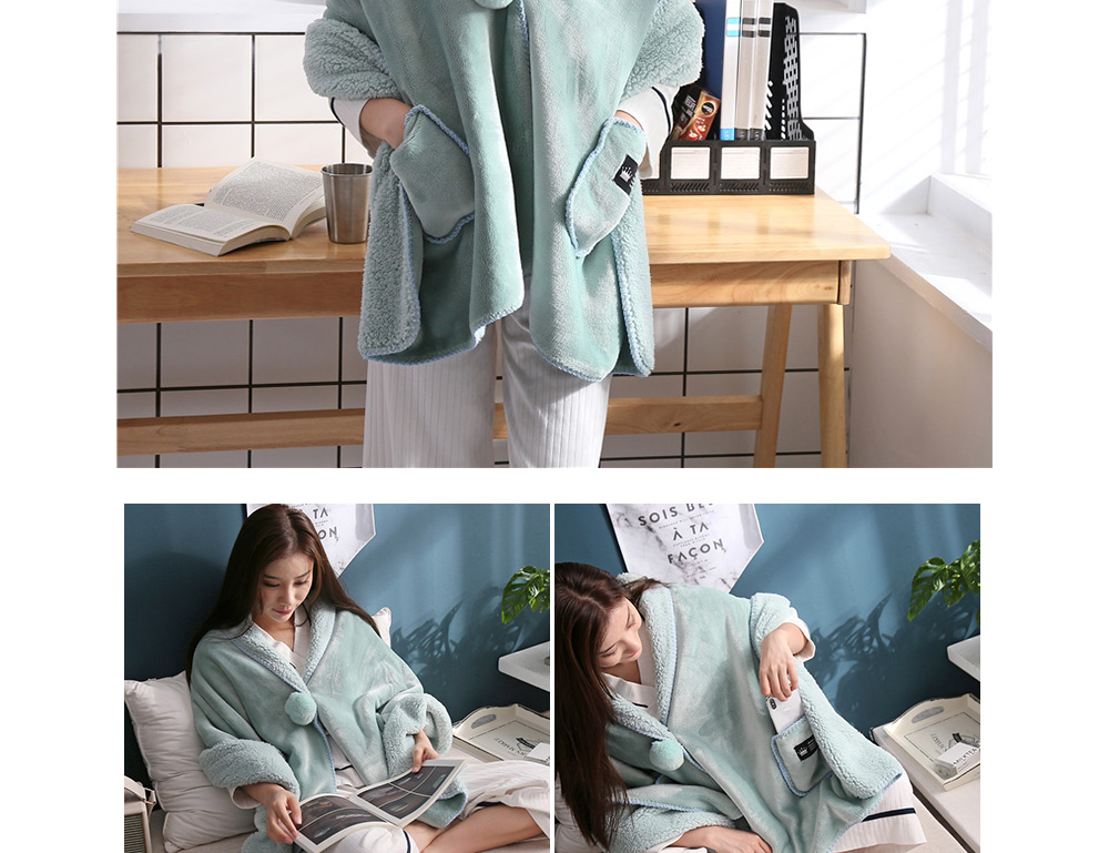 MCL Thick Flannel Lamb Cashmere Blanket Shawl Office Travel Home Lazy Blanket
