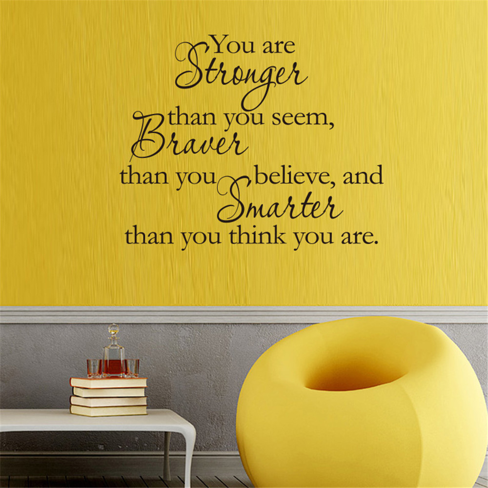 You Are Stronger Than You Seem Art Vinyl Mural Home Room Decor Wall Stickers