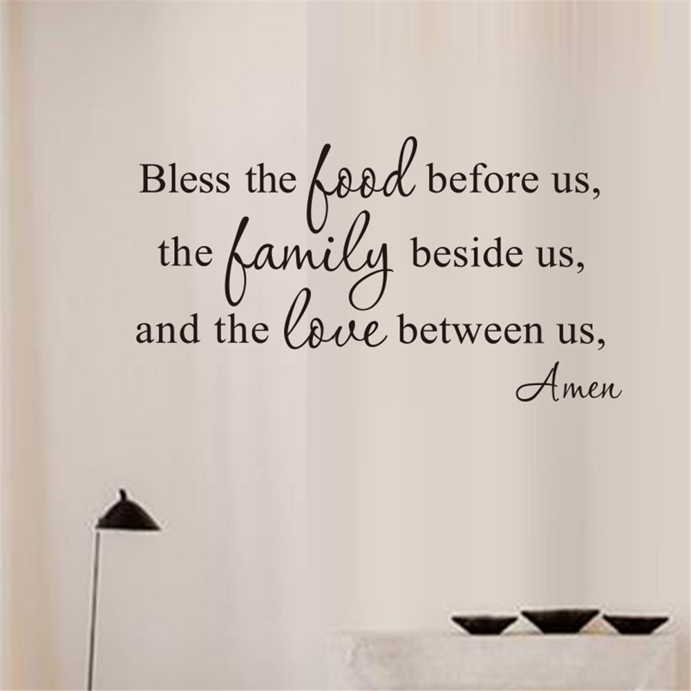 Bless The Food Before UsArt Vinyl Mural Home Room Decor Wall Stickers Removable