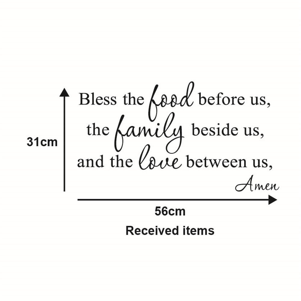 Bless The Food Before UsArt Vinyl Mural Home Room Decor Wall Stickers Removable