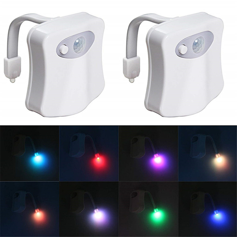 8 Color Toilet Seat Sensor Light Bathroom LED Nightlight